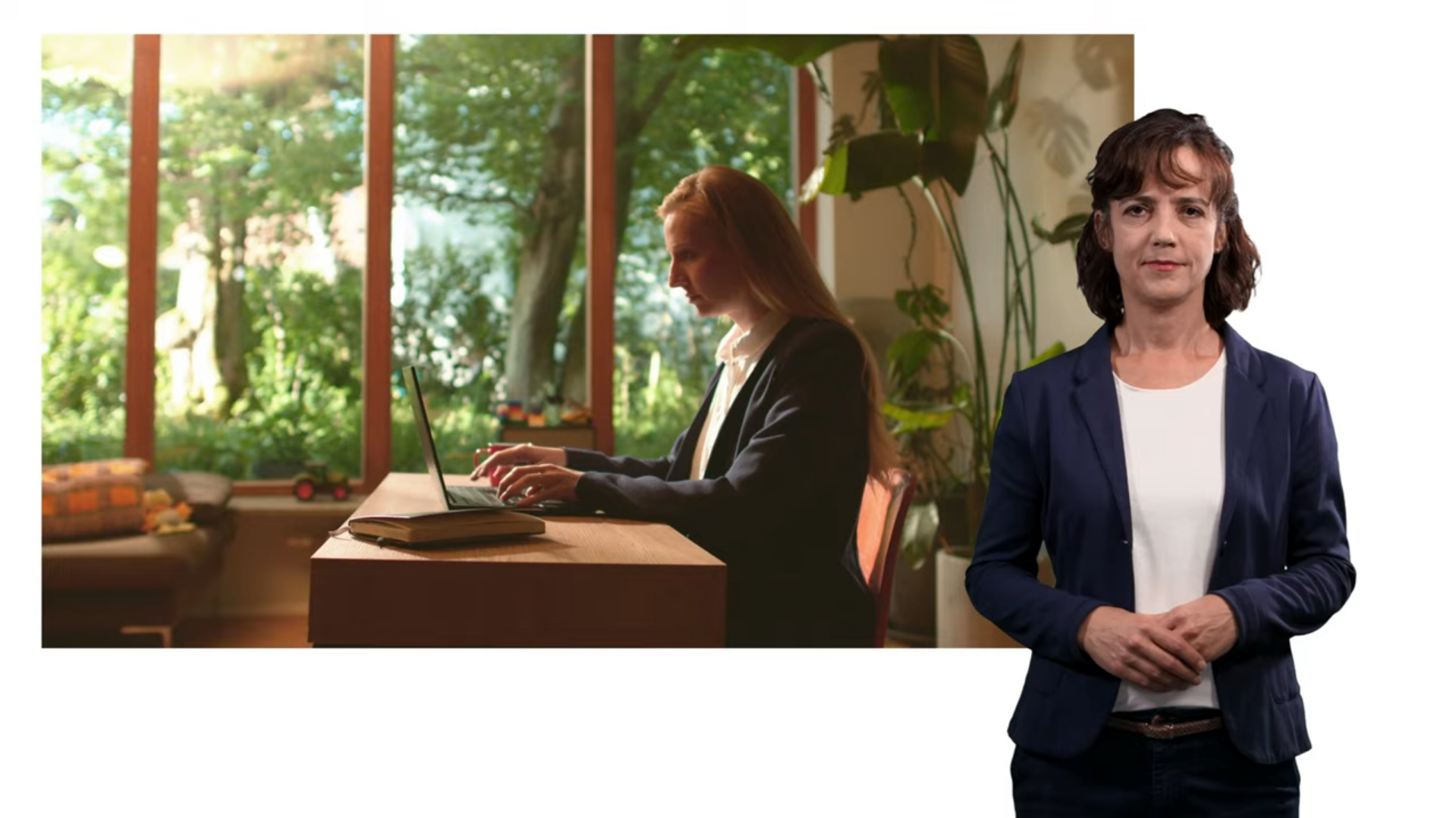 Das Video setzt das Rollenmonster in Verbindung zu fairer Aufteilung des Berufsleben zwischen Elternpaaren.