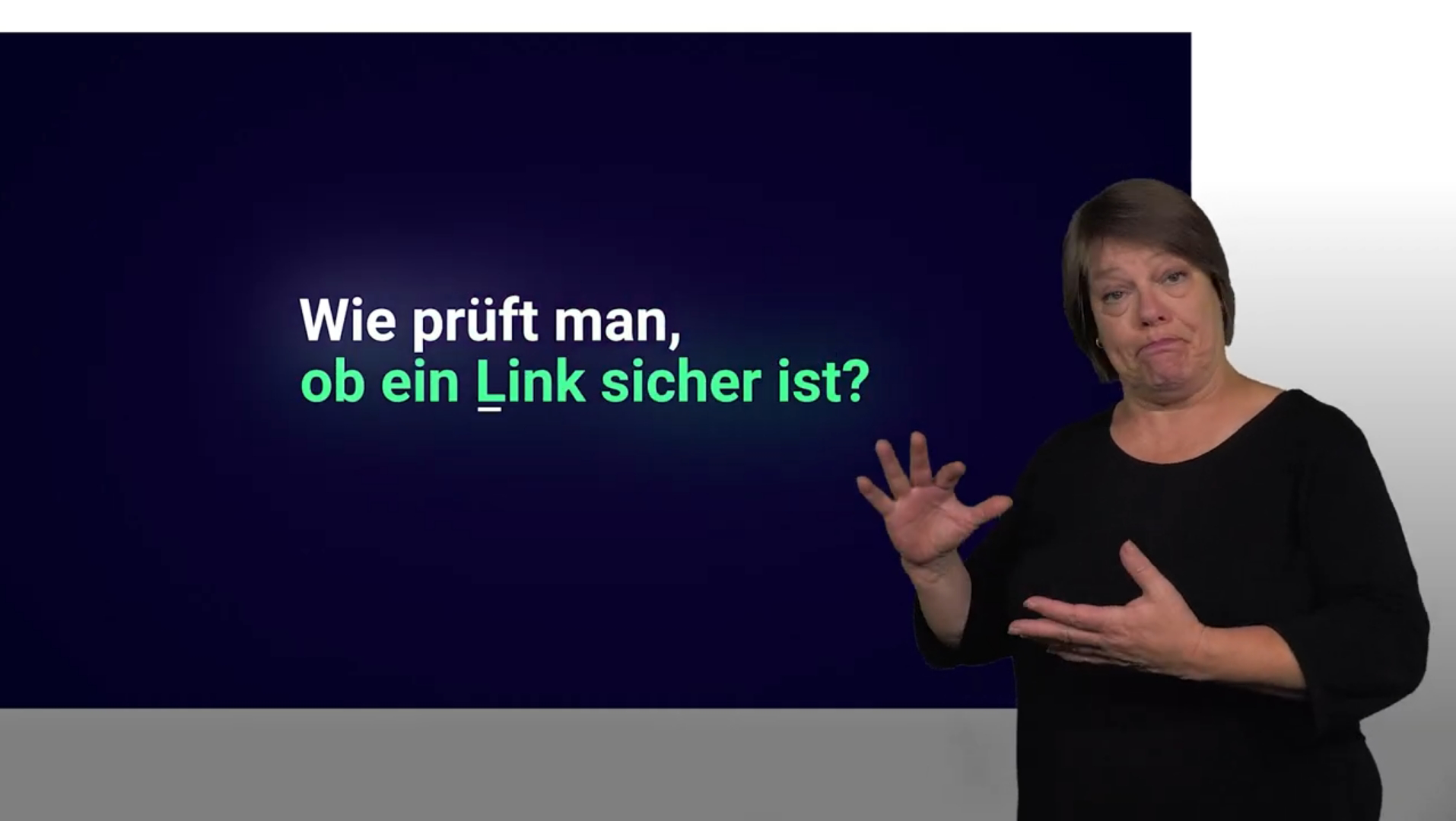 In dem Video wird erklärt, wie man prüfen kann, ob der Link sicher zur Nutzung ist.