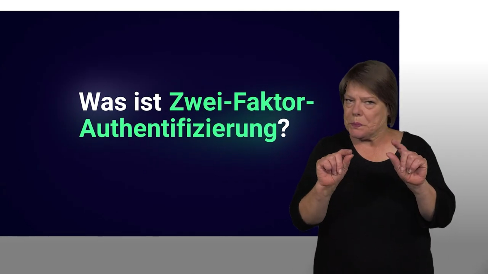 Das Video erklärt, was Zwei-Faktor-Authentifizierung ist.