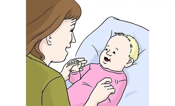 Illustration Mutter mit Baby