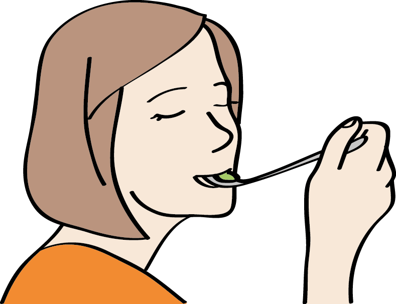 Eine Frau, die ihr Essen genießt