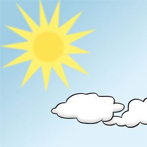 Blauer Himmel und Sonnenschein