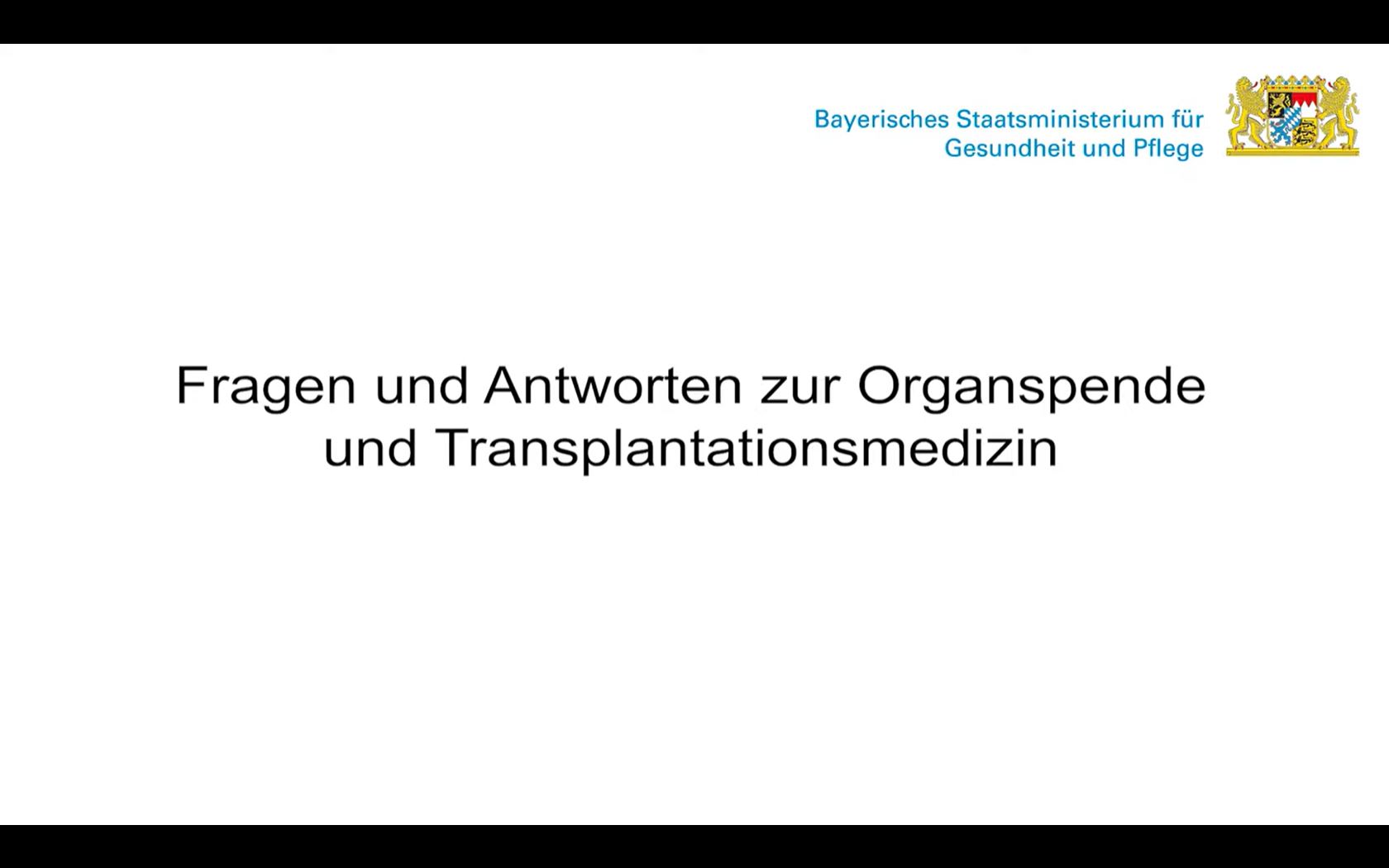 Das Video informiert über den Organspendeausweis und wo weitere Informationen zum Thema Organspende gefunden werden können.