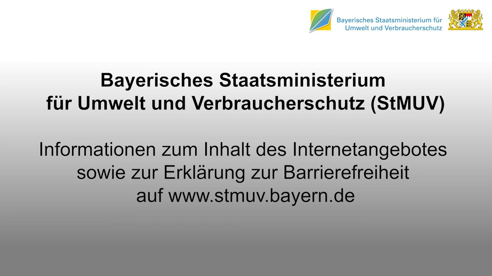 Das Video informiert über das Bayerische Staatsministerium für Umwelt und Verbraucherschutz.